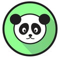 Panda sign, cute panda icon, panda in a circle, set of animals